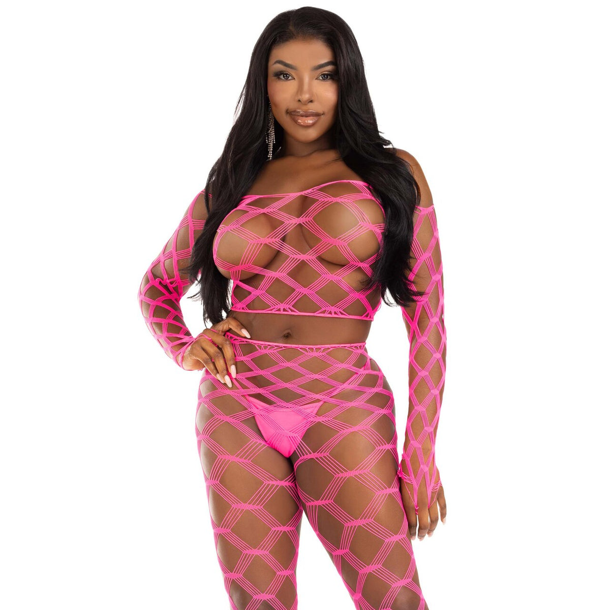 Op deze afbeelding zie je een Kostuums, van het merk Leg Avenue. Wild And Sexy Summer Carnaval Party Roze Vrouw Kostuum