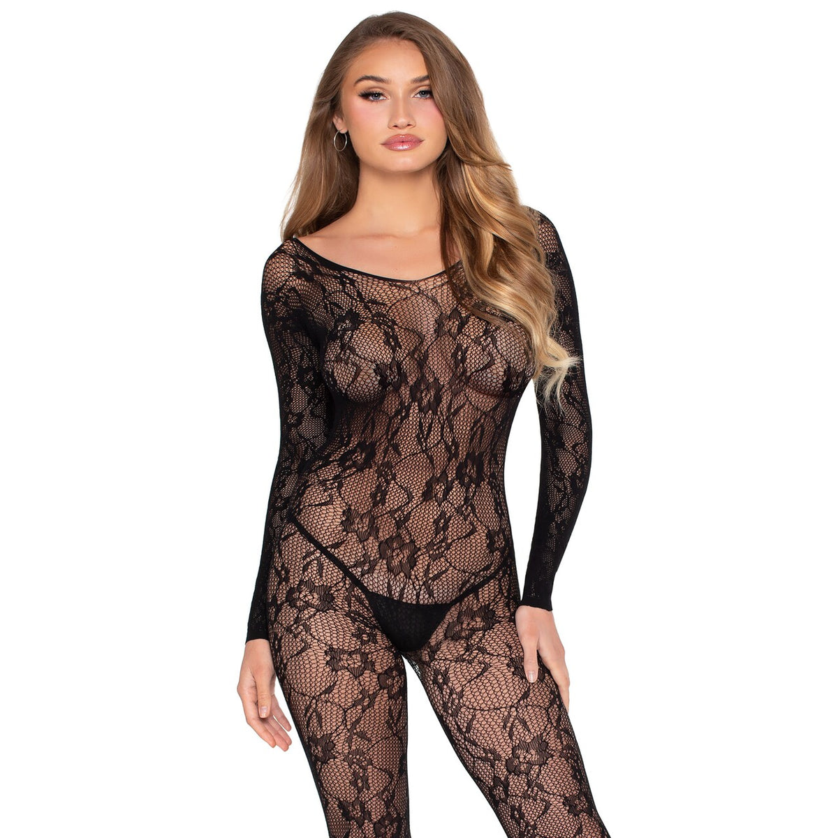 Op deze afbeelding zie je een Kostuums, van het merk Leg Avenue. Flower Cover Up Bodysuit Zwart Vrouw Kostuum