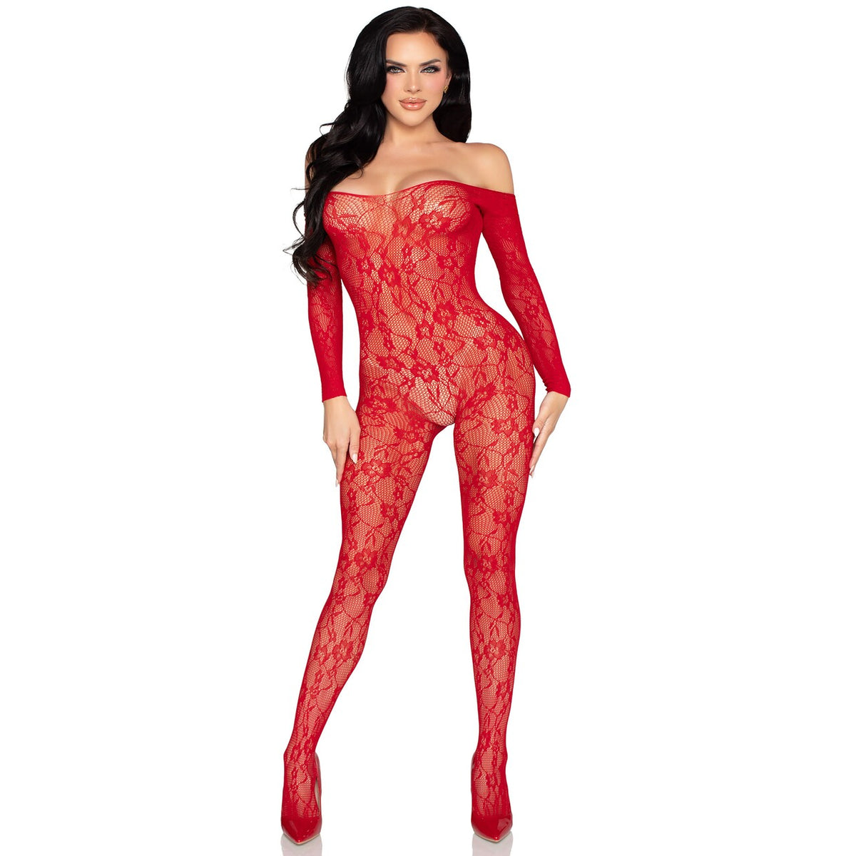 Op deze afbeelding zie je een Kostuums, van het merk Leg Avenue. Guilty Pleasure Rode Bodysuit Vrouw Kostuum