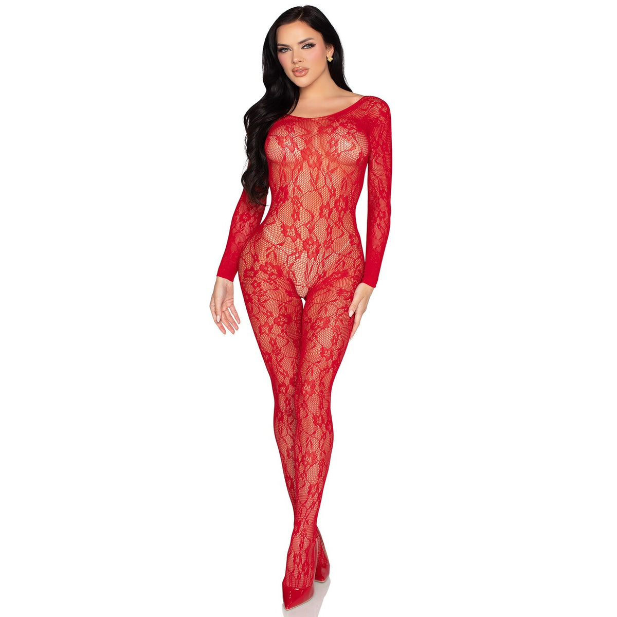 Op deze afbeelding zie je een Kostuums, van het merk Leg Avenue. Guilty Pleasure Rode Bodysuit Vrouw Kostuum