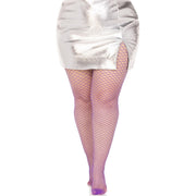 Op deze afbeelding zie je een Accessoires, van het merk Leg Avenue. Paarse Visnet Panty Disco Style Plus Size