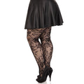 Collant Fleuri Noir Grande Taille