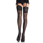 Op deze afbeelding zie je een Accessoires, van het merk Leg Avenue. Hoge Kousen Met Strepen Fiona