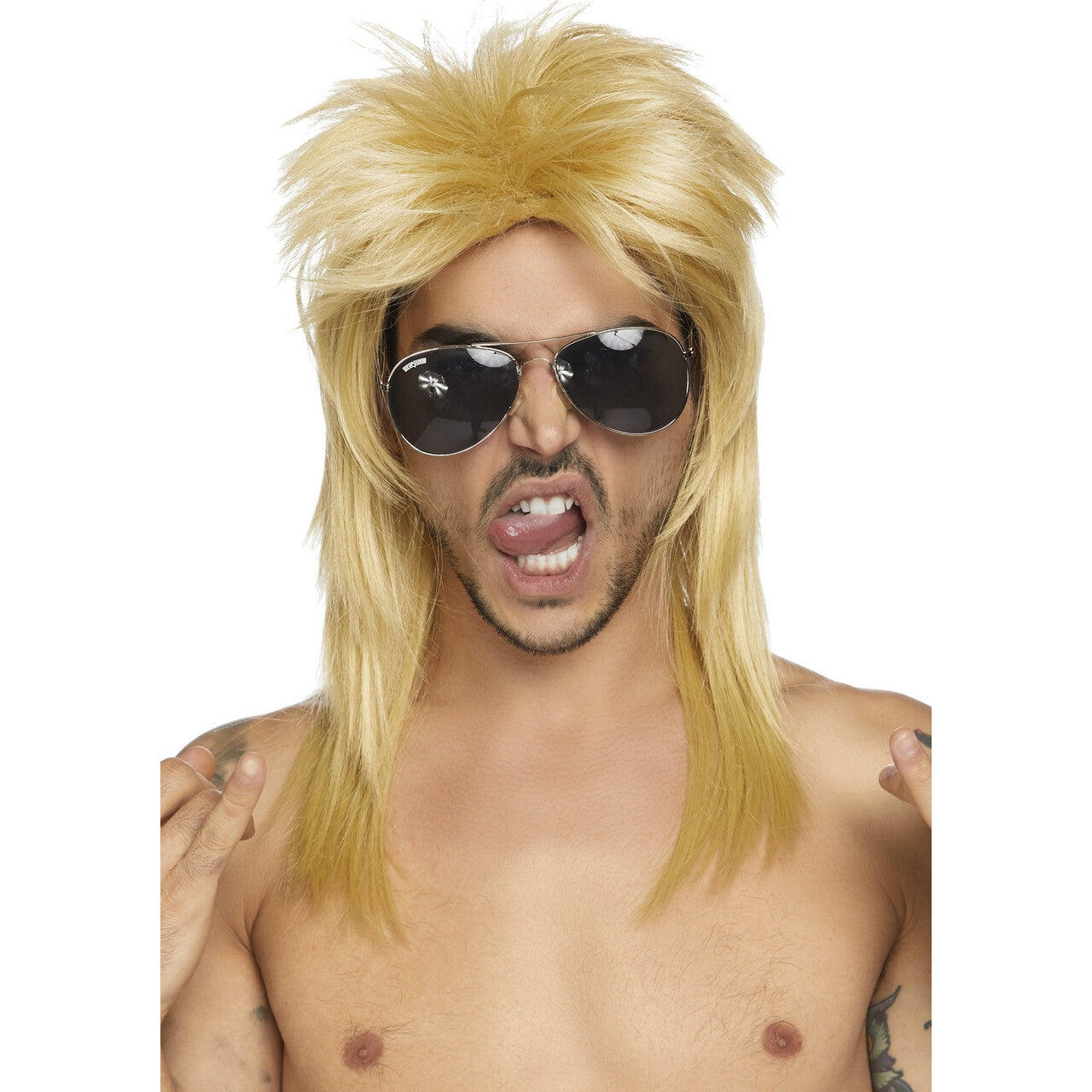 Op deze afbeelding zie je een Accessoires, van het merk Leg Avenue. Verstelbare Rocker Pruik Met Matje Blond