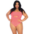 Roze Top Met Bodysuit Plus Size Vrouw Kostuum