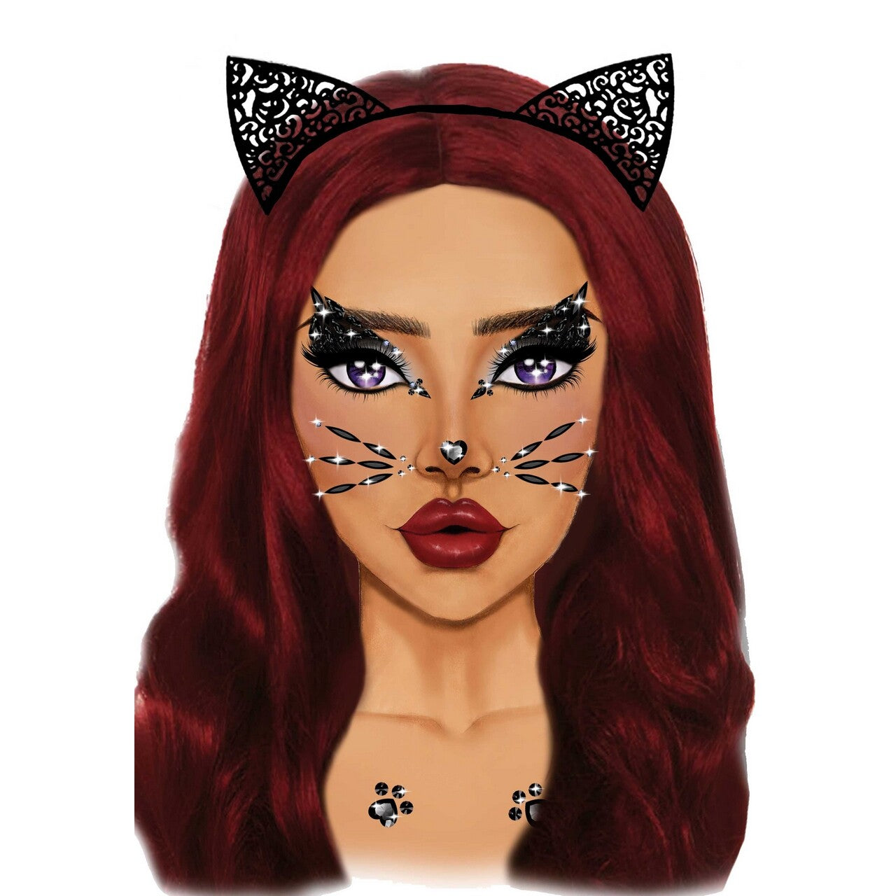 Op deze afbeelding zie je een Accessoires, van het merk Leg Avenue. Animal Face Jewels Sticker