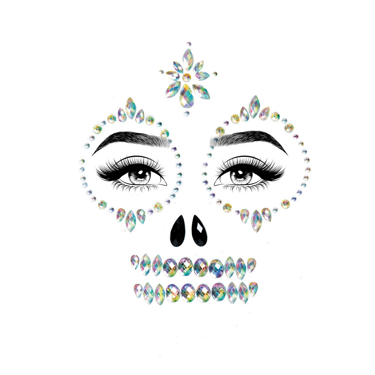 Op deze afbeelding zie je een Accessoires, van het merk Leg Avenue. Skeleton Face And Chest Jewels
