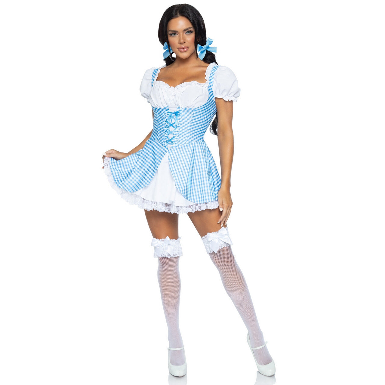Op deze afbeelding zie je een Kostuums, van het merk Leg Avenue. Babyblauwe Dorstige Heidi Dirndle Vrouw Kostuum