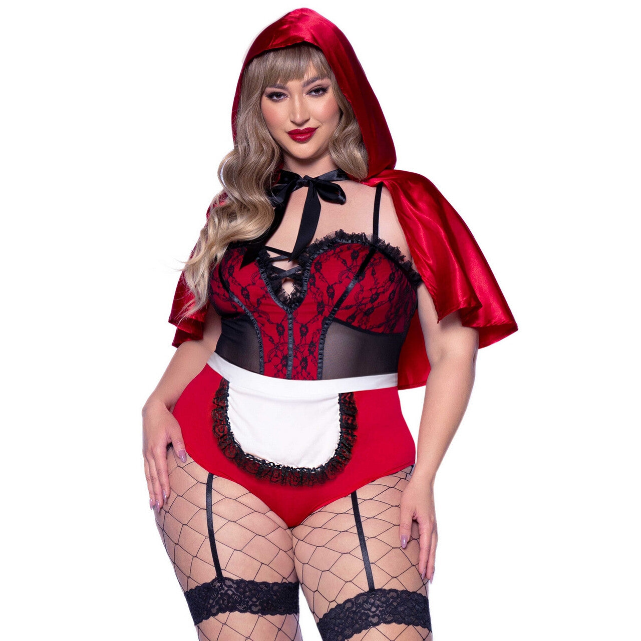Op deze afbeelding zie je een Kostuums, van het merk Leg Avenue. Rood Sexy Kapje Plus Size Vrouw Kostuum