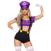 Op deze afbeelding zie je een Kostuums, van het merk Leg Avenue. Gamer Super Bad Waluigi Vrouw Kostuum