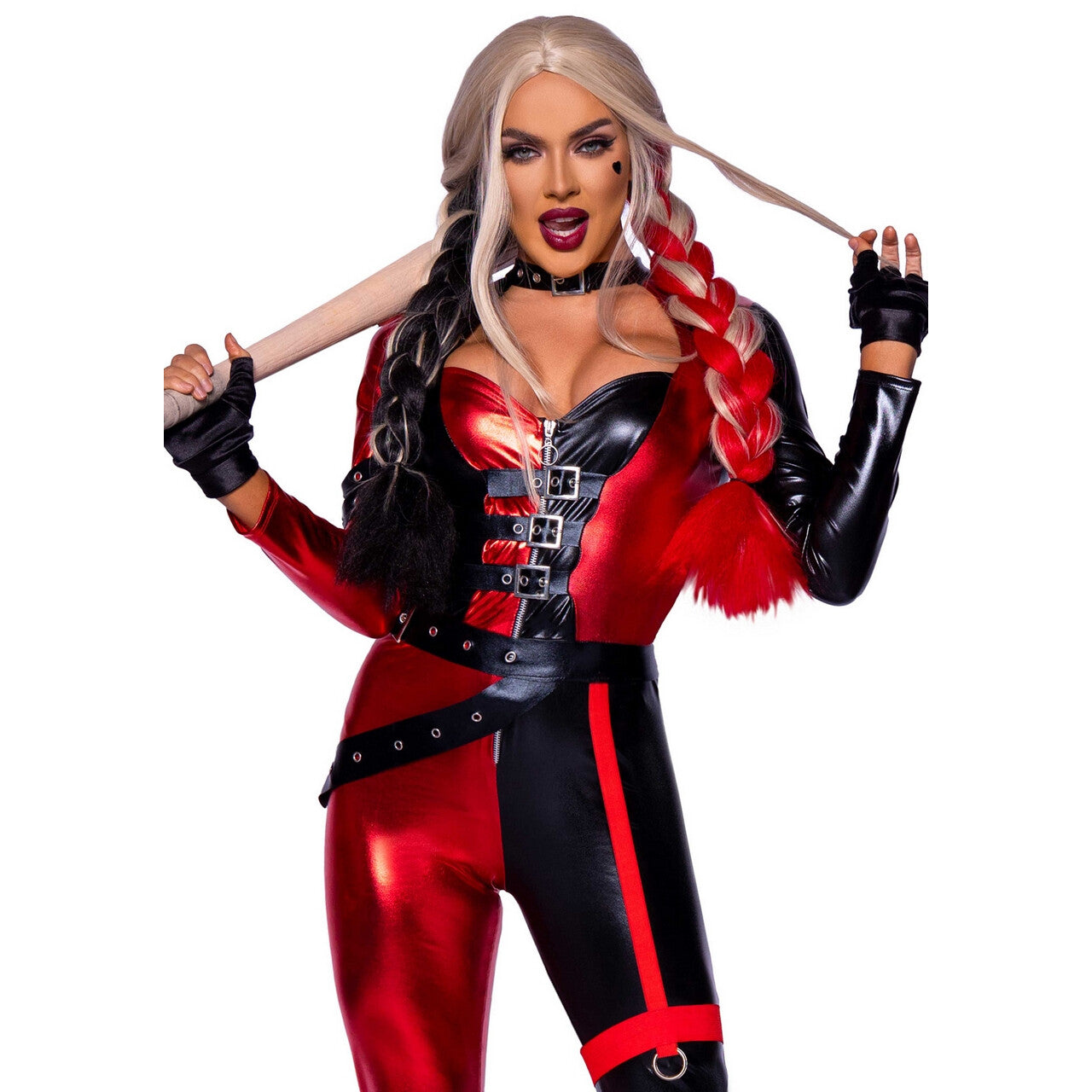 Op deze afbeelding zie je een Kostuums, van het merk Leg Avenue. Super Bad Chick Harley Q Vrouw Kostuum