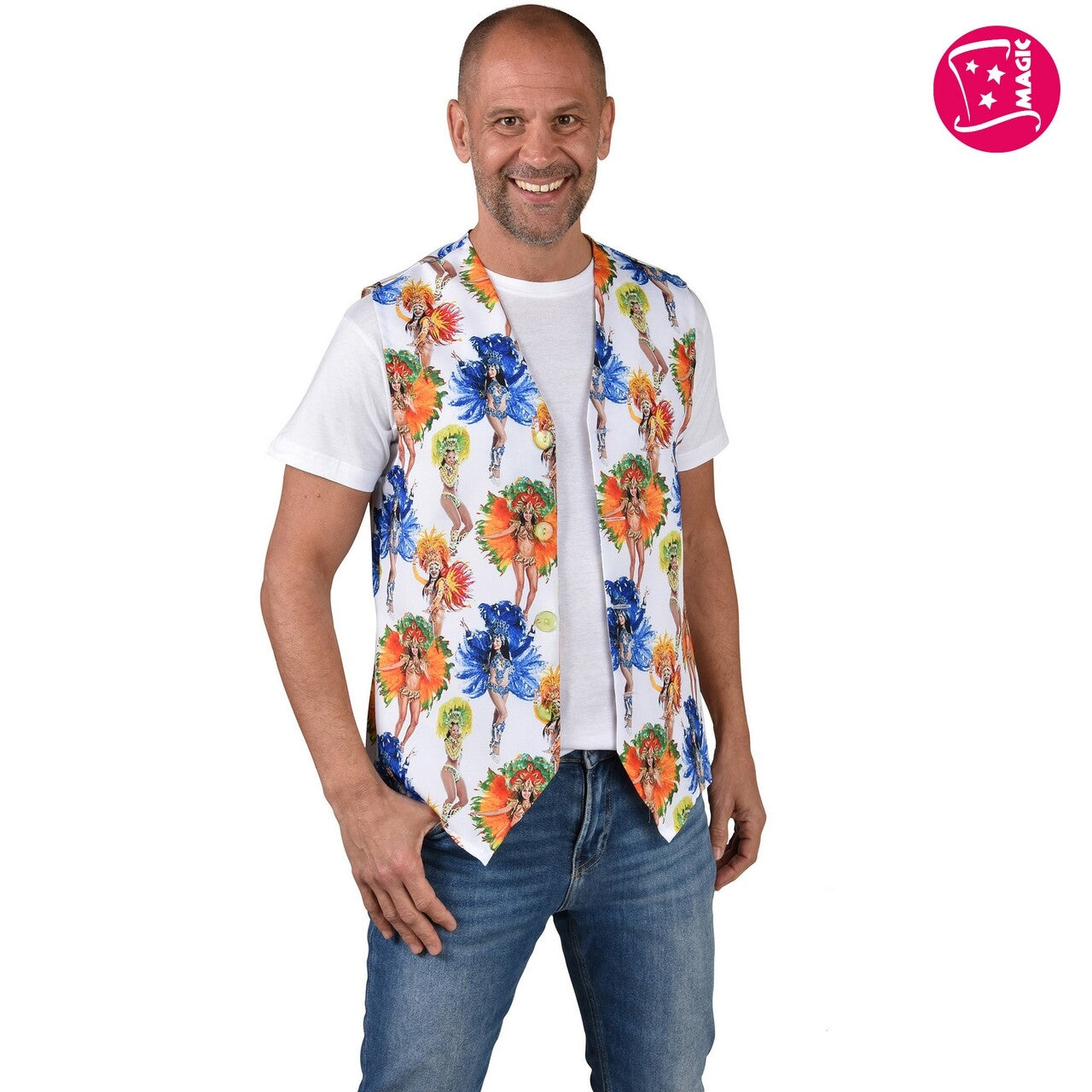 Op deze afbeelding zie je een Kostuums, van het merk Magic By Freddy's. Vest Tropicana Man