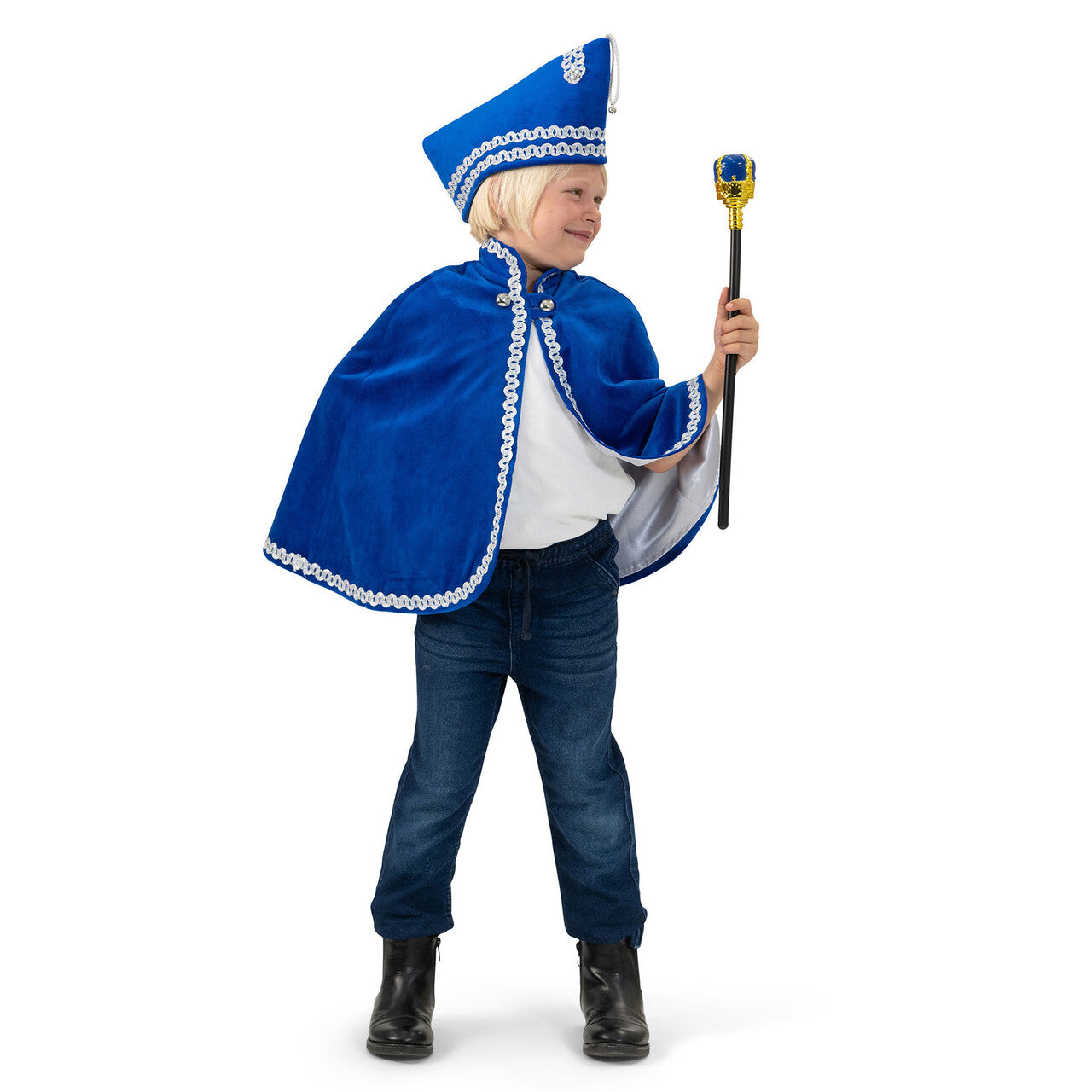 Op deze afbeelding zie je een Kostuums, van het merk Magic By Freddy's. Raad Van 11 Cape Blauw Kind