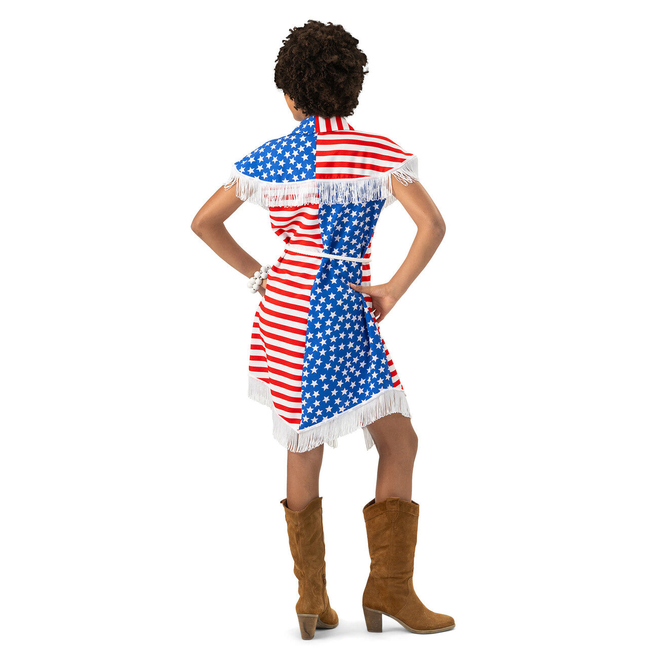 Op deze afbeelding zie je een Kostuums, van het merk Magic By Freddy's. Born In The USA Vrouw Kostuum