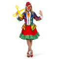 Pipo Glanz Regenbogen Clown Damenkostüm