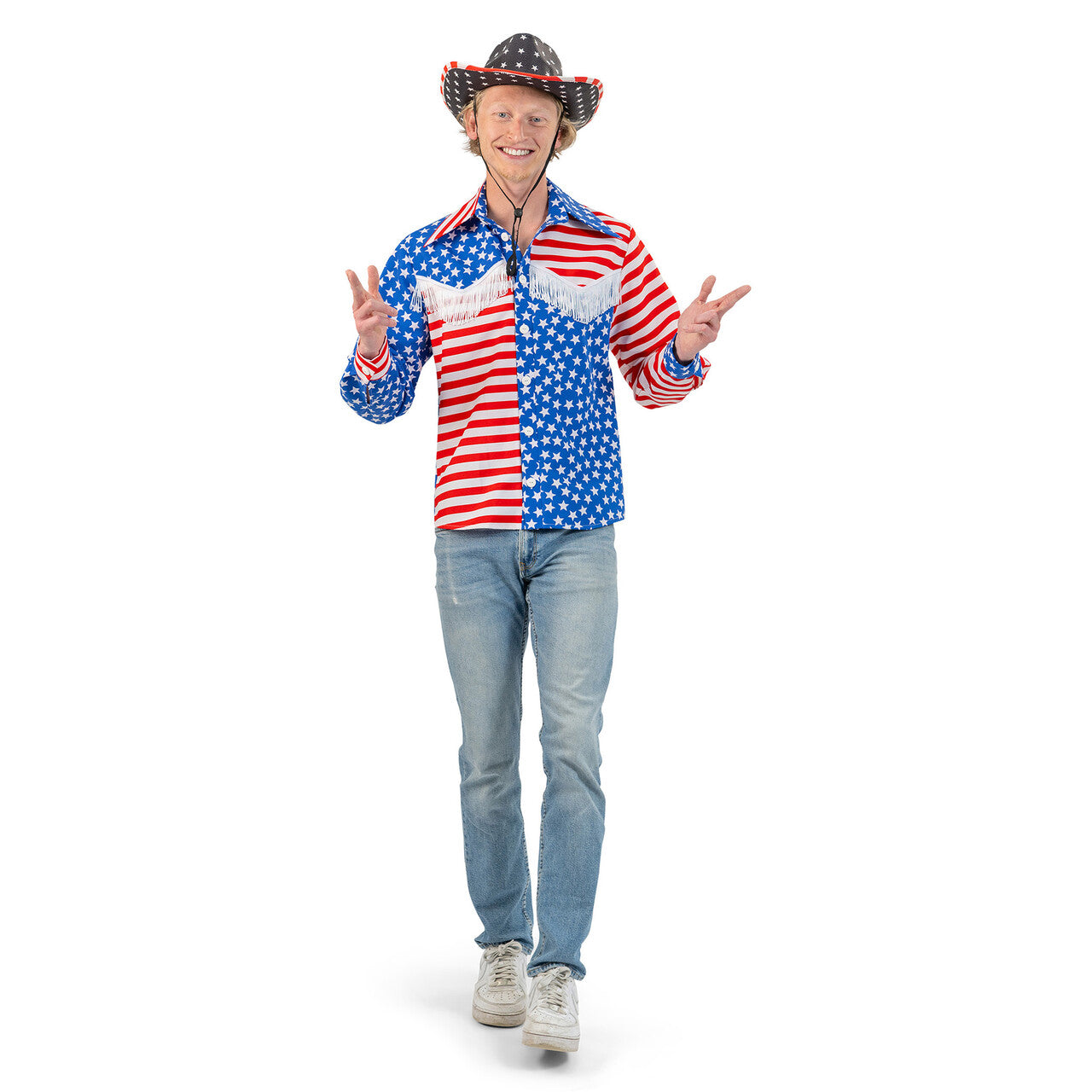 Op deze afbeelding zie je een Kostuums, van het merk Magic By Freddy's. USA Western Billy Shirt Man