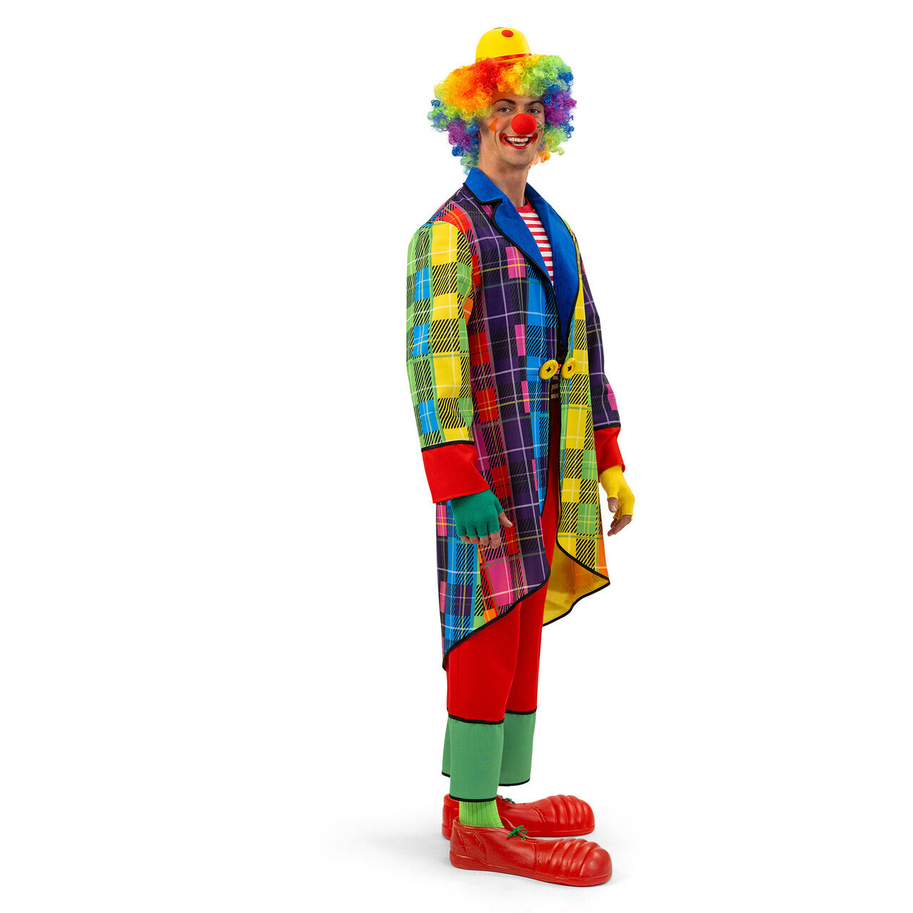 Op deze afbeelding zie je een Kostuums, van het merk Magic By Freddy's. Rainbow Clown Rik Man Kostuum