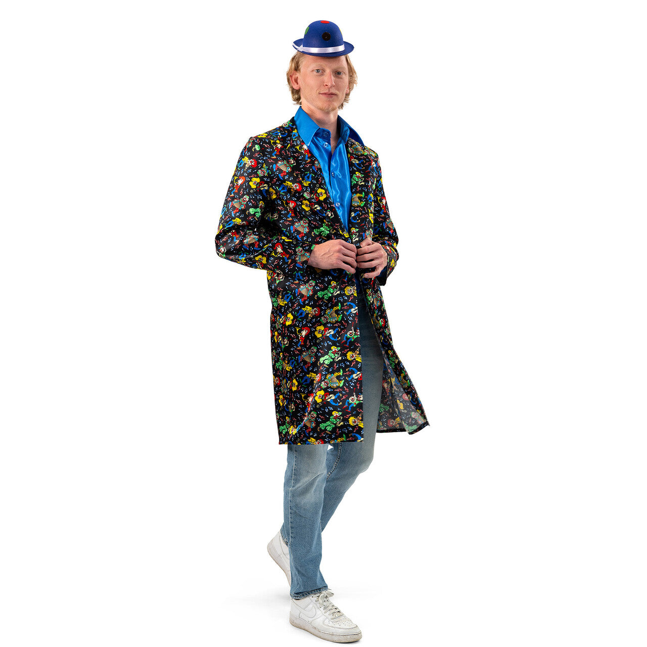 Op deze afbeelding zie je een Kostuums, van het merk Magic By Freddy's. Zwarte Vrolijke Clownsjas Man