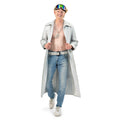 Silberne Burning Man Jacke Herren