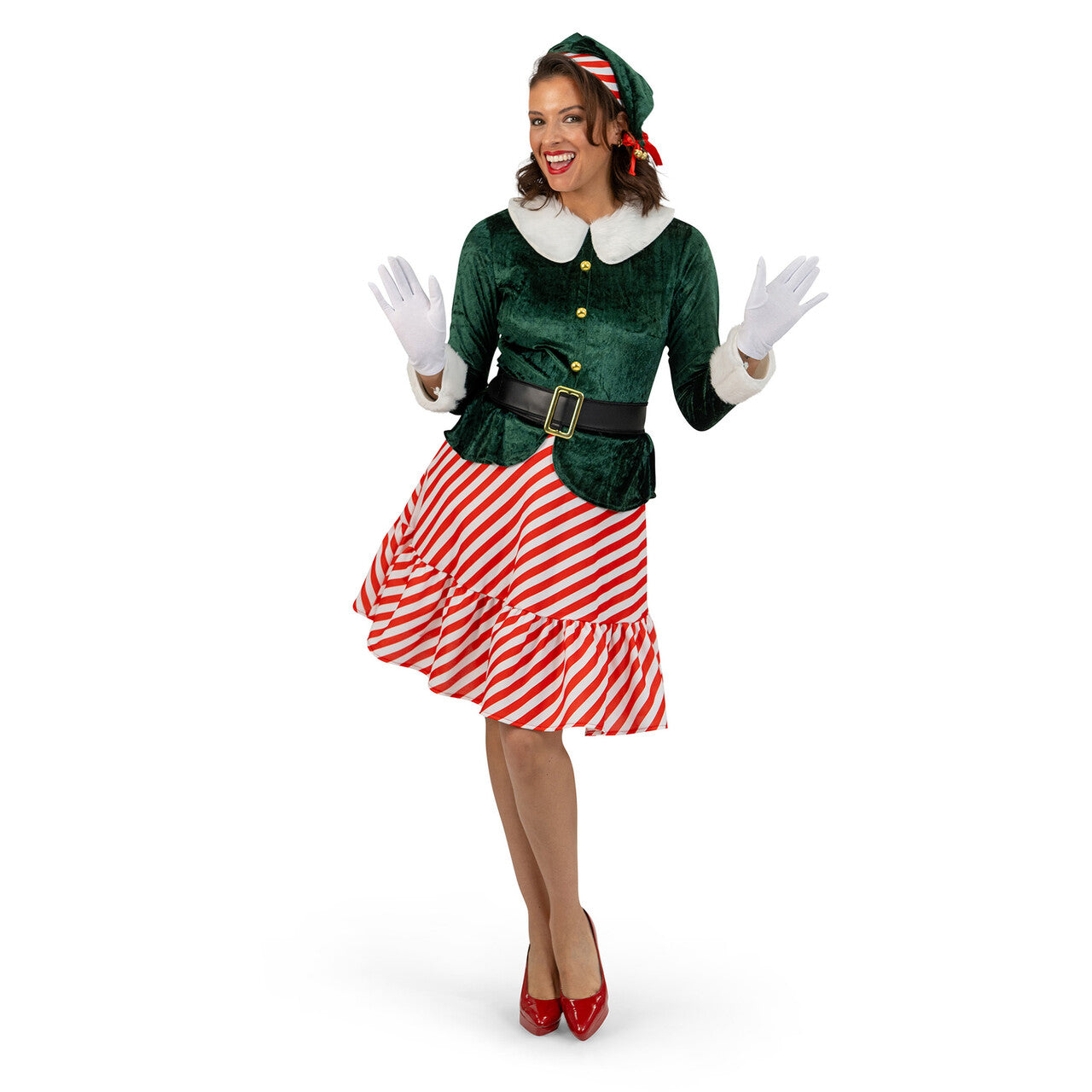 Op deze afbeelding zie je een Kostuums, van het merk Magic By Freddy's. Santas Favoriete Kerst Elf Vrouw Kostuum