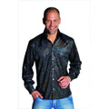 Chemise Disco Brillante En Sequins Noire