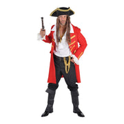Op deze afbeelding zie je een Kostuums, van het merk Magic By Freddy's. Lange Jas Zeerover Hoofdman Duinkerken Rood