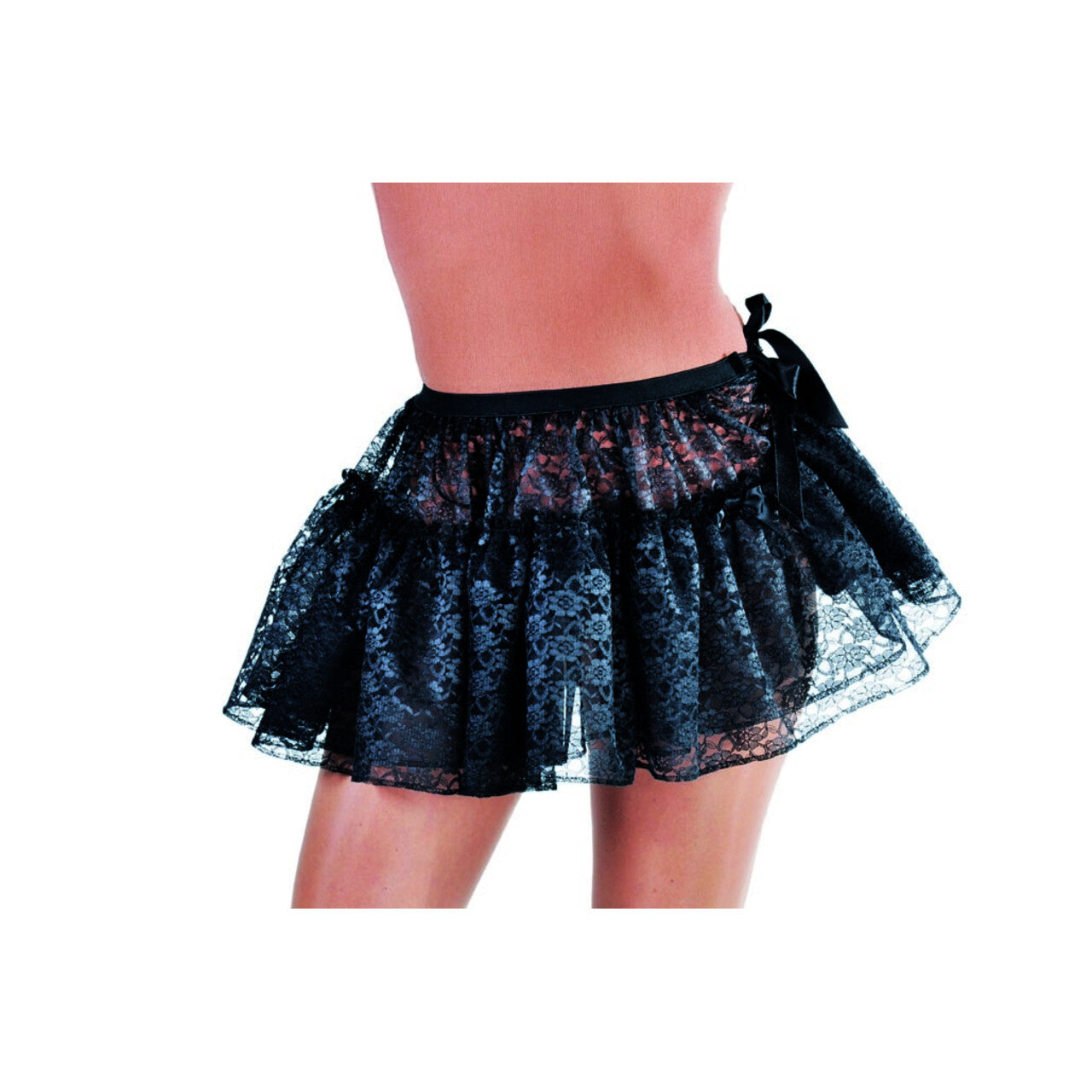 Op deze afbeelding zie je een Kostuums, van het merk Magic By Freddy's. Petticoat Korte Tutu Kantwerk Bloemen Zwart Vrouw