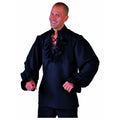 Chemise Pirate Héros De La Mer Noir Avec Volants