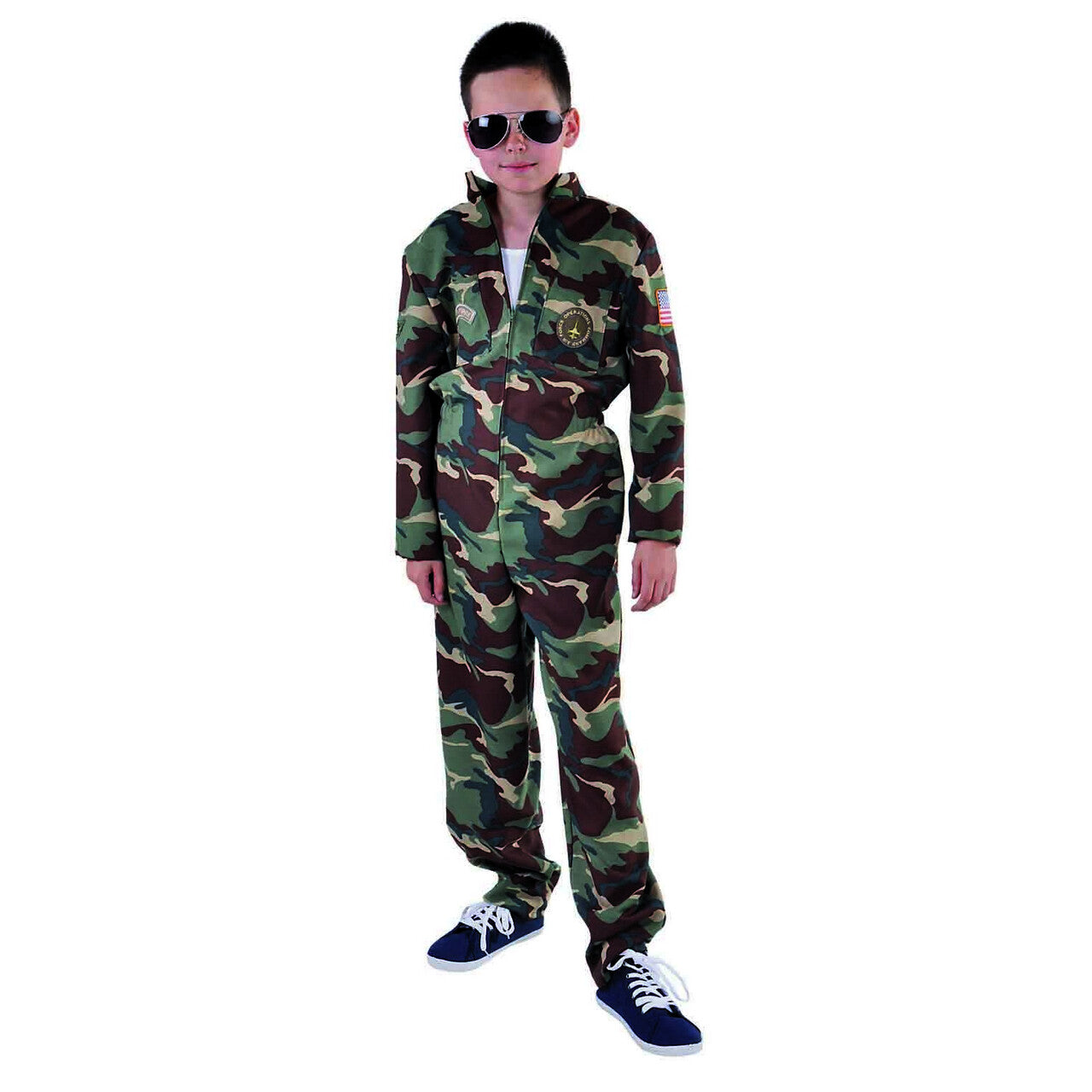 Op deze afbeelding zie je een Kostuums, van het merk Magic By Freddy's. Luchtmacht Amerika Straaljager Piloot Kind Kostuum