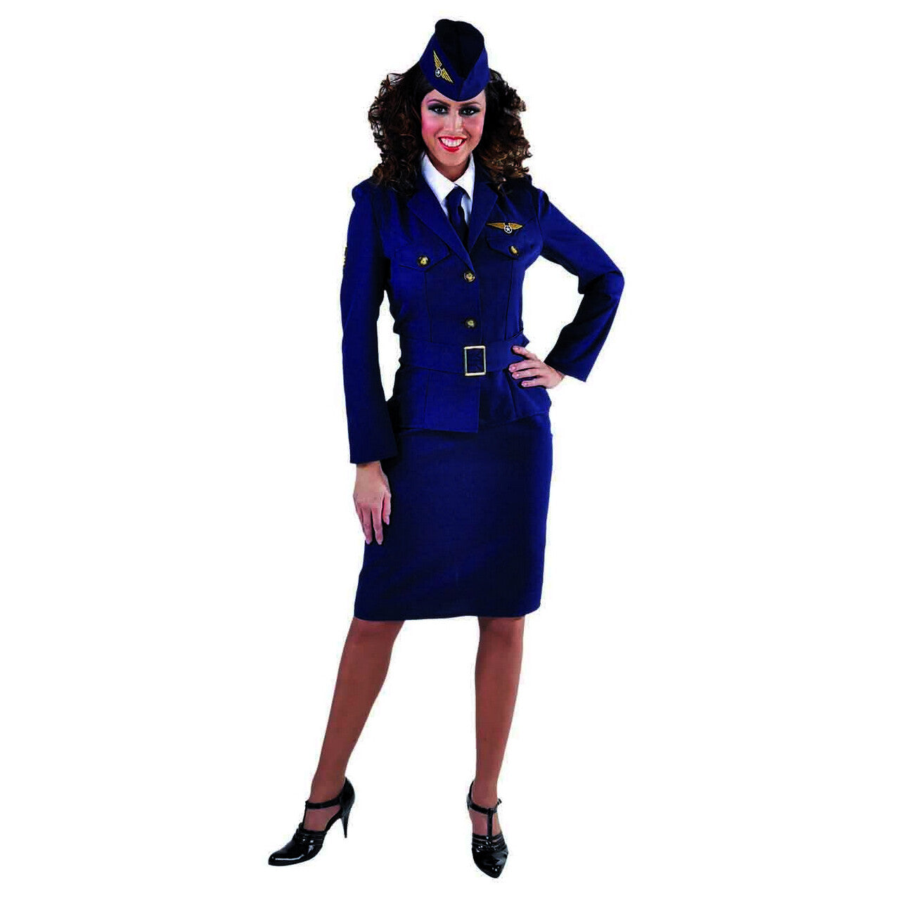 Op deze afbeelding zie je een Kostuums, van het merk Magic By Freddy's. Raf Jaren 40 Luchtmacht Piloot Vrouw Kostuum