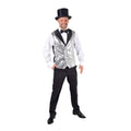 Vest Showman Theatre Zilveren Pailletten Herren