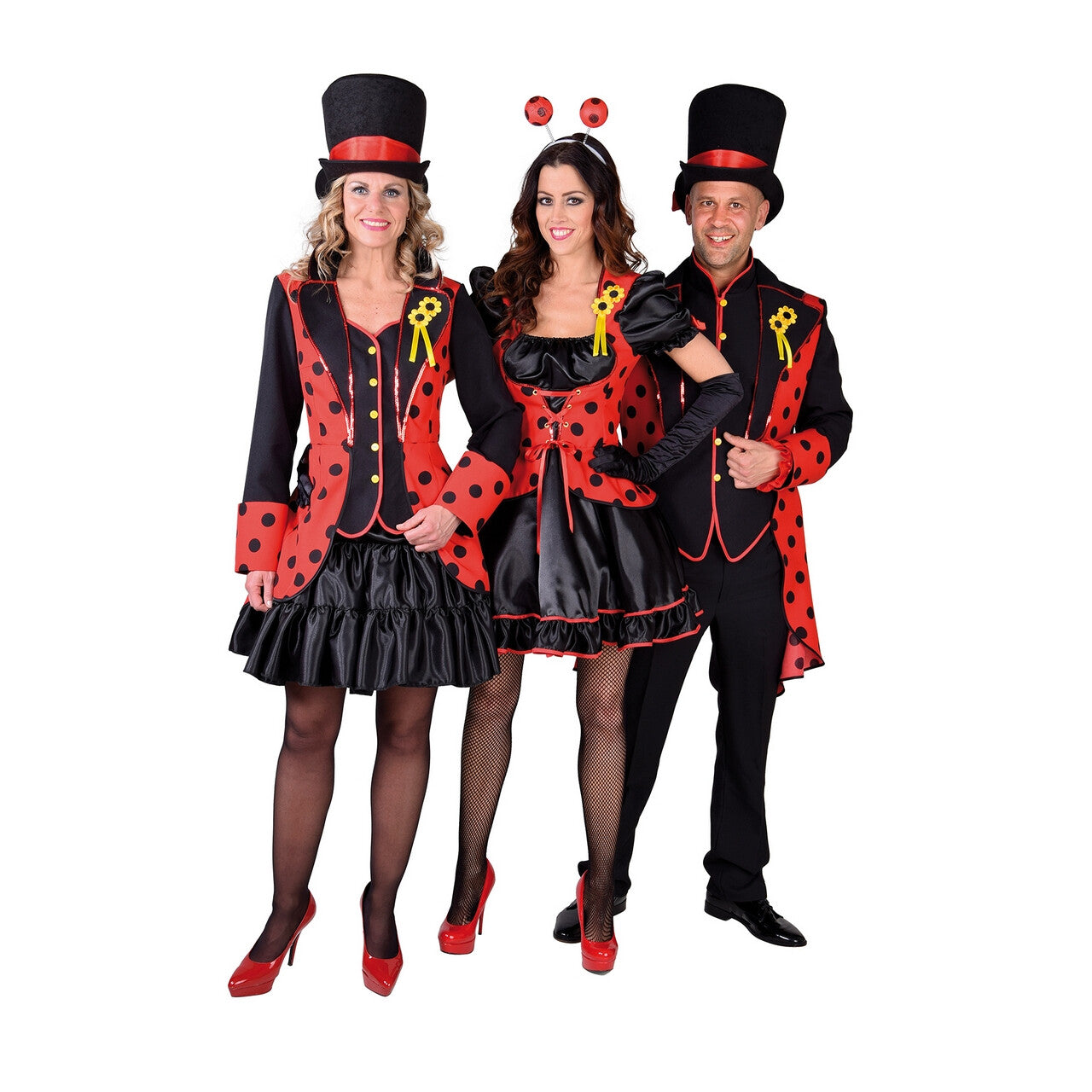 Op deze afbeelding zie je een Kostuums, van het merk Magic By Freddy's. Lieveheersbeestje Rood Zwarte Kever Vrouw Kostuum
