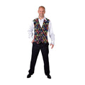 Disco -Weste Schwarzer Multi -Fluor Herren