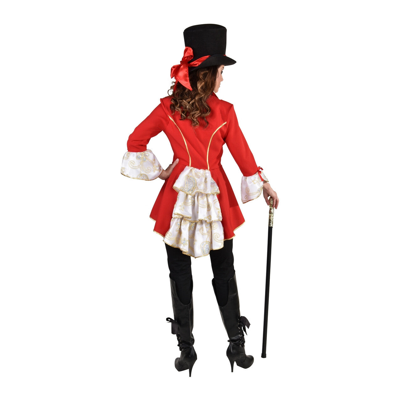Op deze afbeelding zie je een Kostuums, van het merk Magic By Freddy's. Ruches Slipjas Rood Met Pailletten Vrouw
