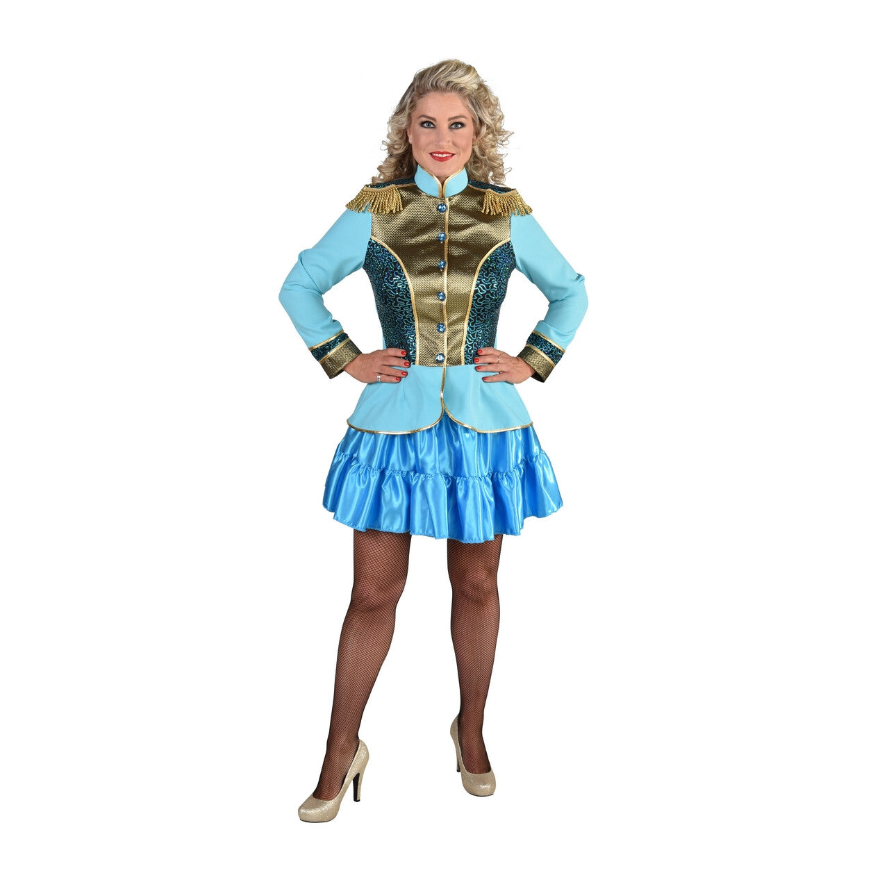 Op deze afbeelding zie je een Kostuums, van het merk Magic By Freddy's. Parmantige Uniform Jas Turquoise Vrouw