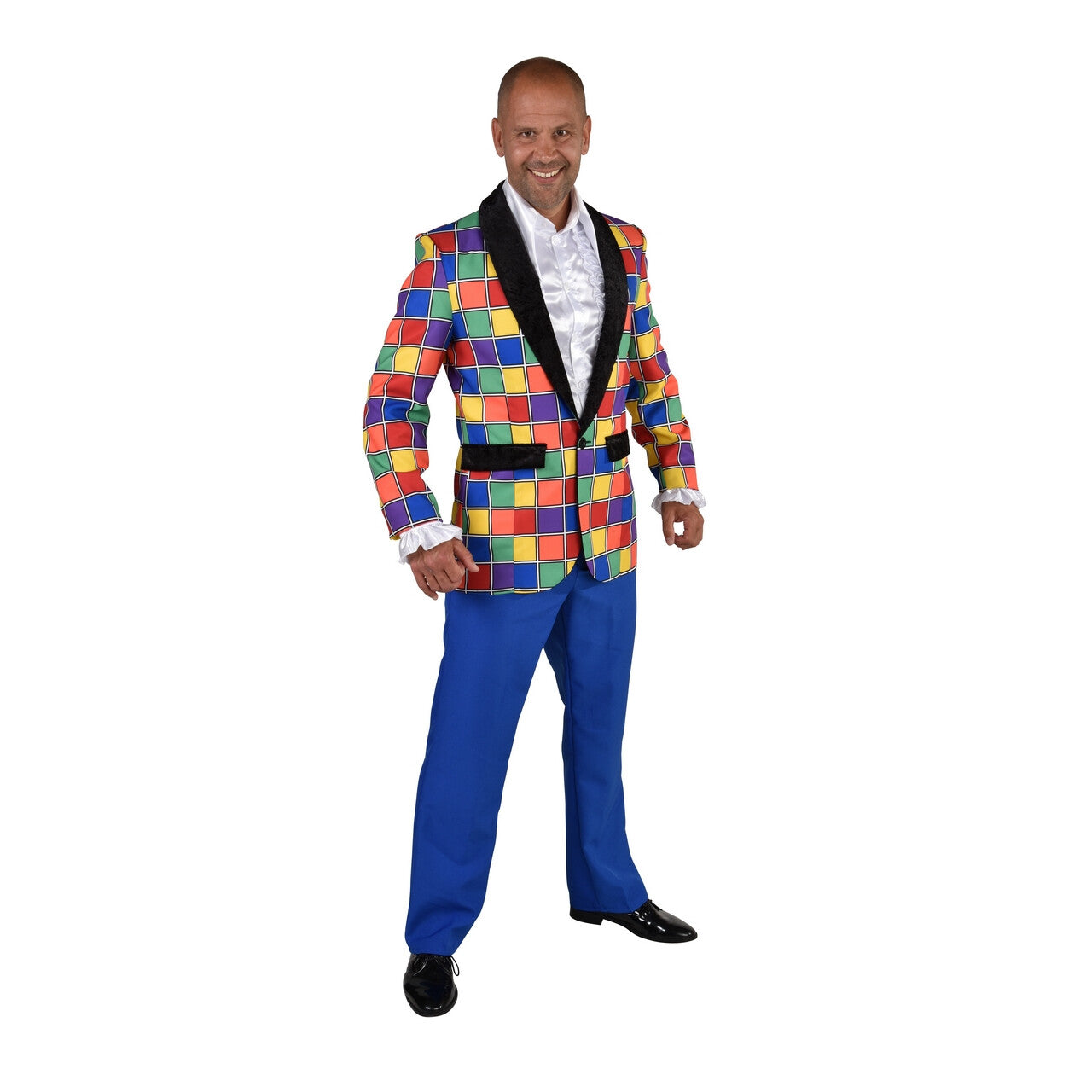 Op deze afbeelding zie je een Kostuums, van het merk Magic By Freddy's. Rubiks Kubus Goed In De War Circus Colbert Man