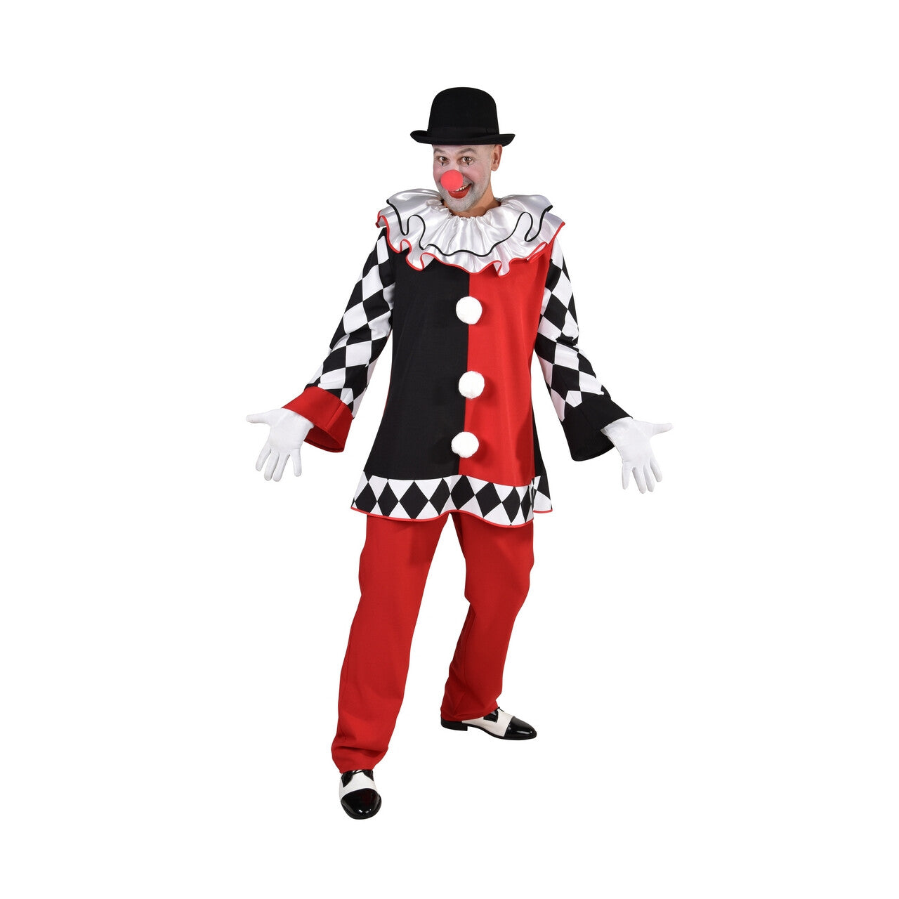 Op deze afbeelding zie je een Kostuums, van het merk Magic By Freddy's. Circus Harlekijn Happy Harry Man