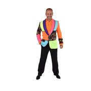 Op deze afbeelding zie je een Kostuums, van het merk Magic By Freddy's. Grote Kleurige Vlakken Jaren 80 Neon Swirls Colbert Man