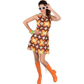 Robe Fleurie Orange Années 60 Costume