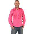 Rüschenhemd Disco Pink Herren