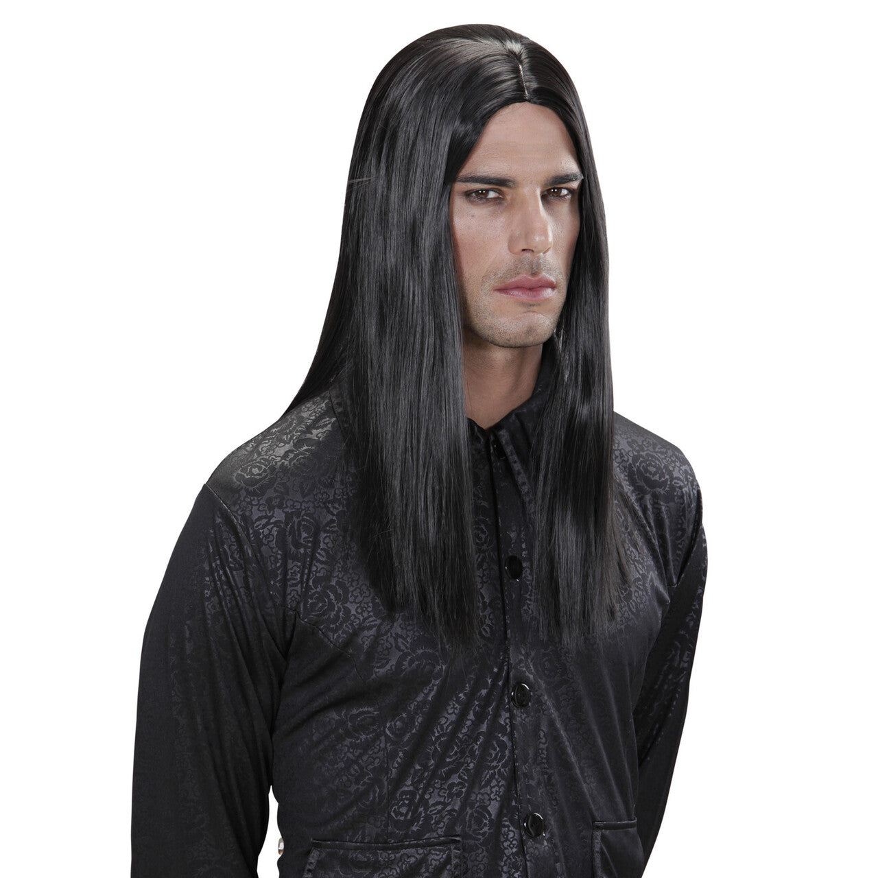 Op deze afbeelding zie je een Accessoires, van het merk Widmann. Pruik Gothic Victor Zwart