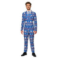 Christmas Blue Nordic Rendier Kerst Man Kostuum