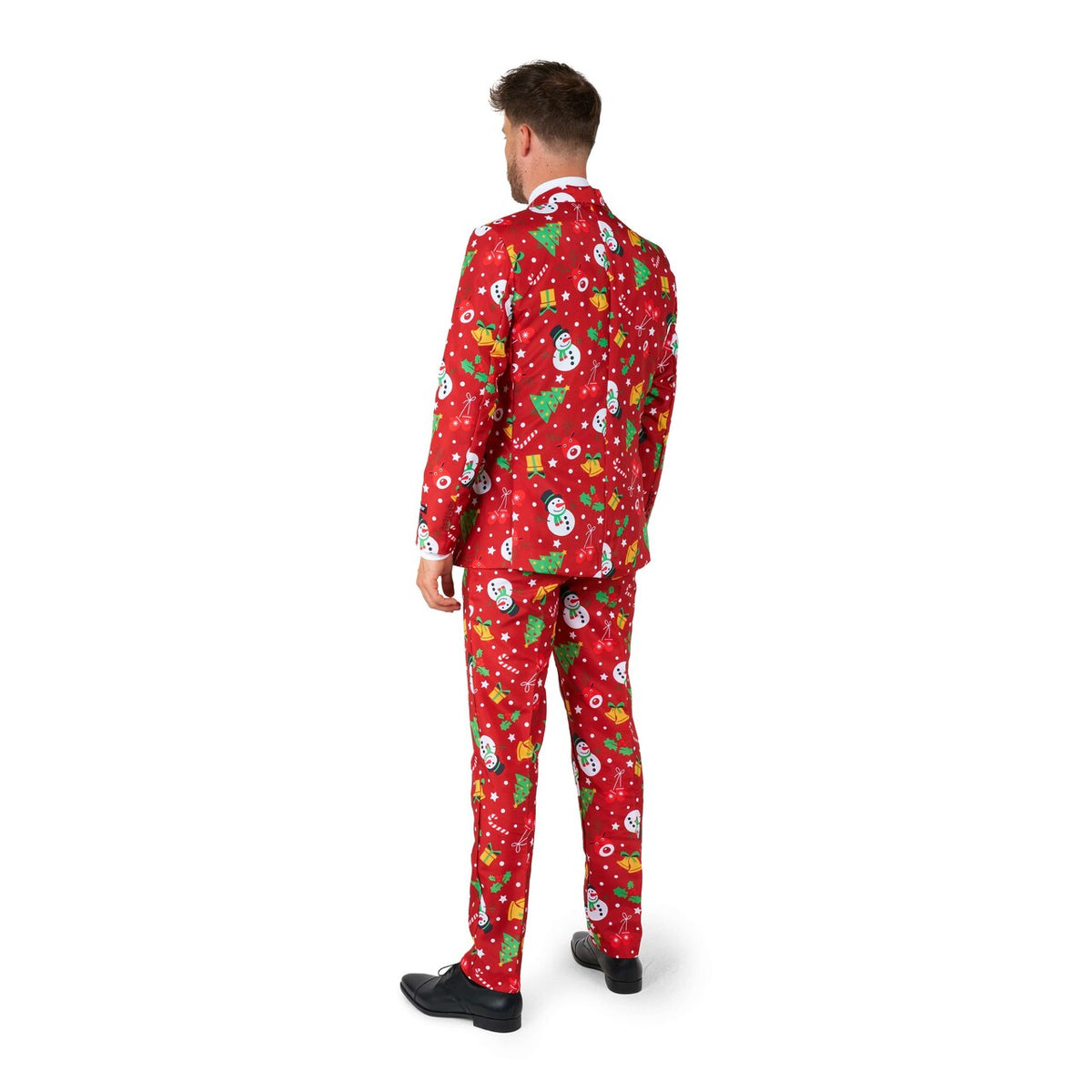 Op deze afbeelding zie je een Kostuums, van het merk Suitmeister. Christmas Red Icons - Light Up Man Kostuum