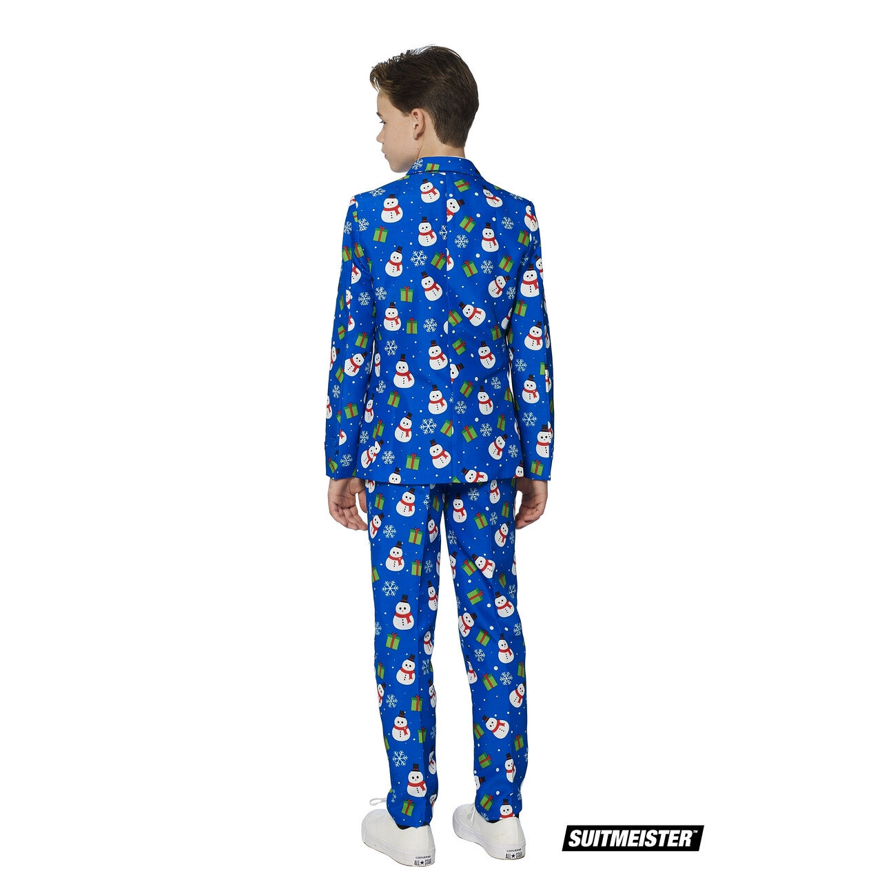 Op deze afbeelding zie je een Kostuums, van het merk Suitmeister. Blauw Van De Kou Sneeuwpop En Sneeuwvlokken Kerst Jongen Kostuum