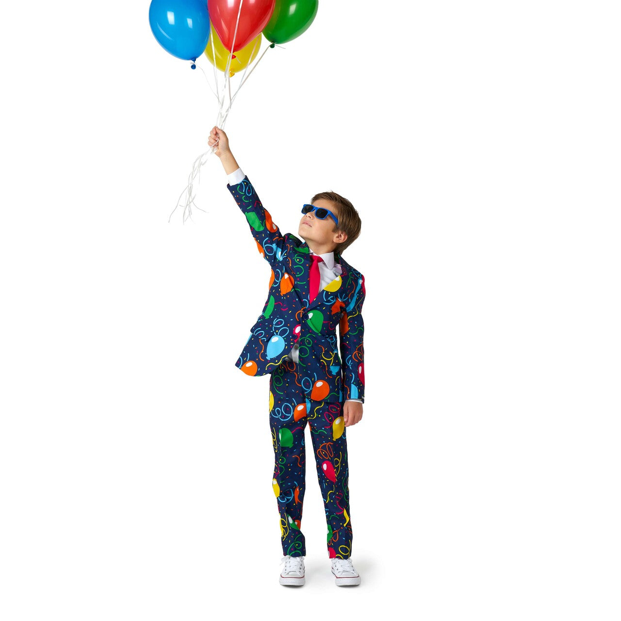 Op deze afbeelding zie je een Kostuums, van het merk Suitmeister. Boys Confetti Balloons Navy Jongen Kostuum