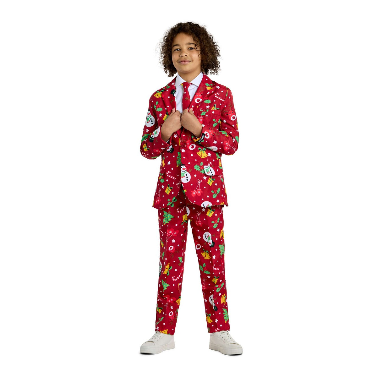 Op deze afbeelding zie je een Kostuums, van het merk Suitmeister. Boys Christmas Red Icons - Light Up Jongen Kostuum
