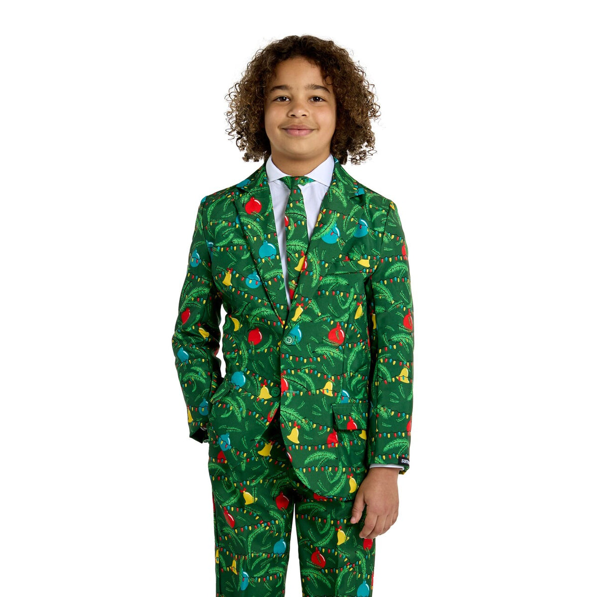 Op deze afbeelding zie je een Kostuums, van het merk Suitmeister. Boys Christmas Green Tree - Light Up Jongen Kostuum
