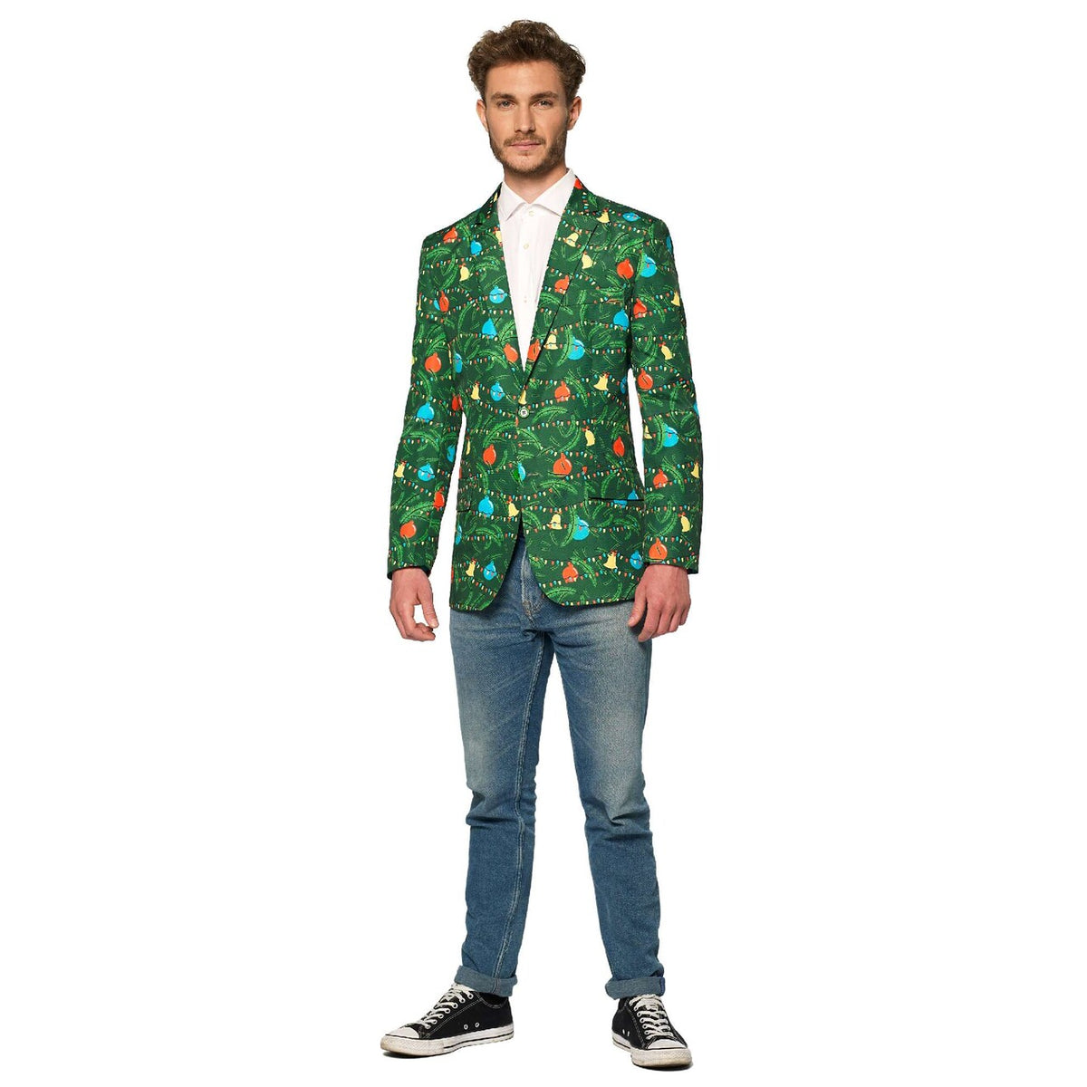 Op deze afbeelding zie je een Kostuums, van het merk Suitmeister. Christmas Green Tree - Light Up Man