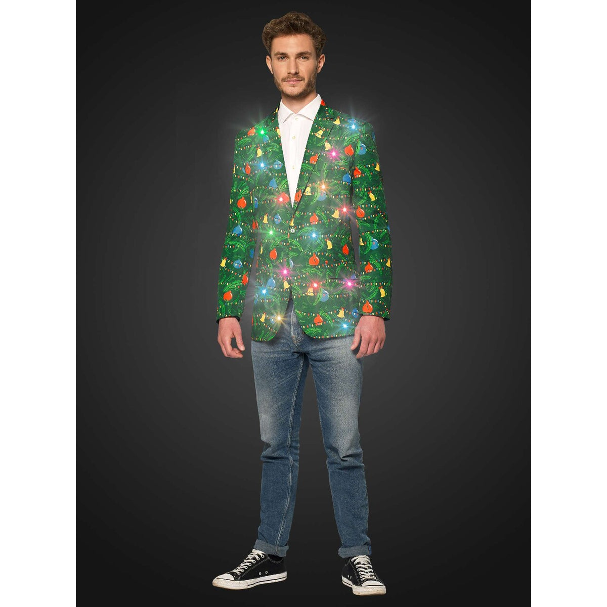Op deze afbeelding zie je een Kostuums, van het merk Suitmeister. Christmas Green Tree - Light Up Man