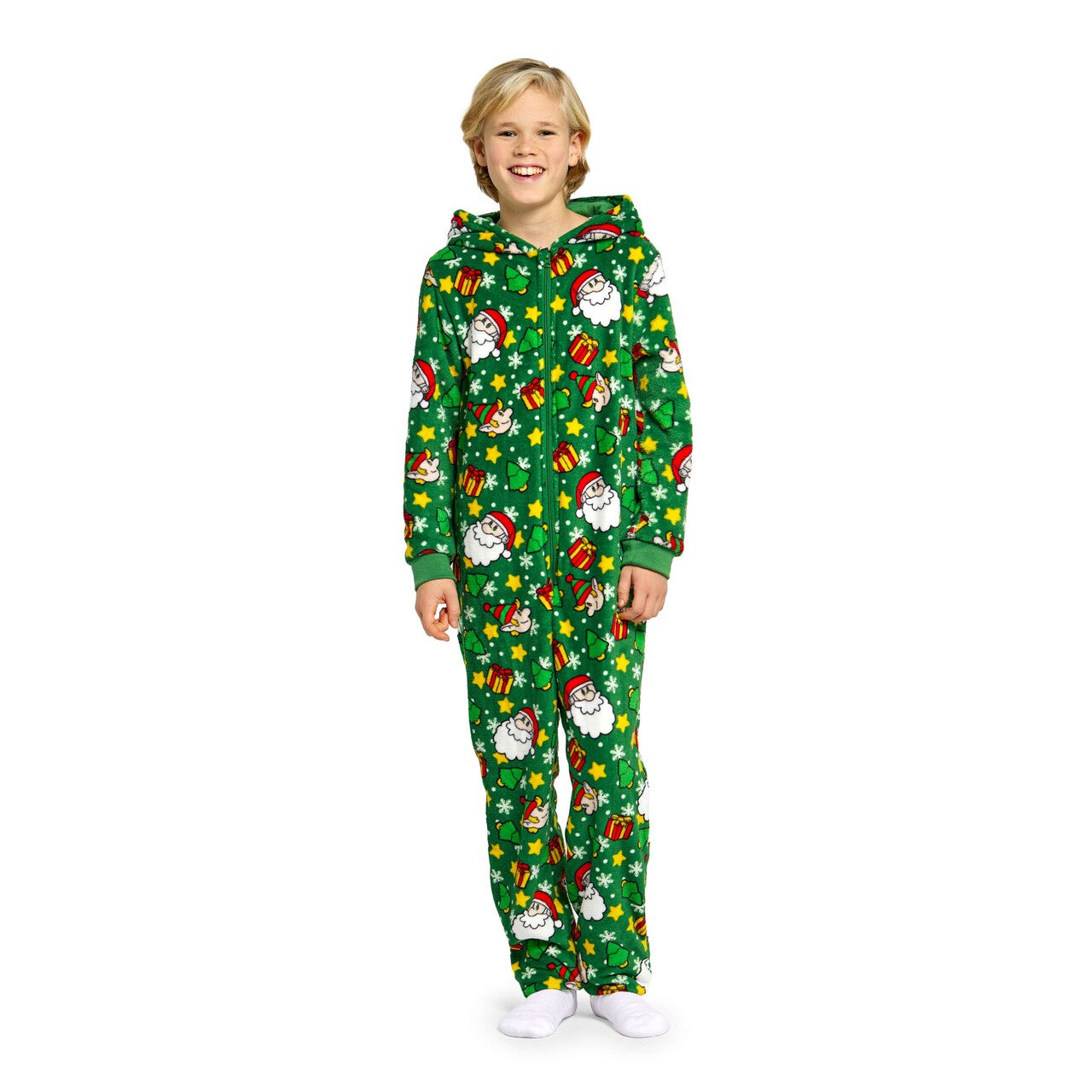 Op deze afbeelding zie je een Kostuums, van het merk Suitmeister. Boys Santa Elves Green Jongen Kostuum